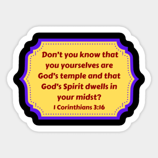 Bible Verse 1 Corinthians 3:16 Sticker